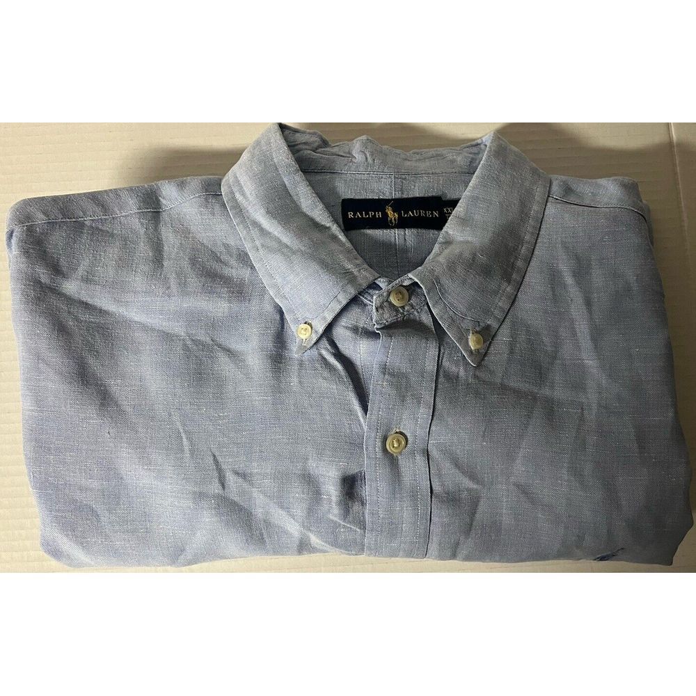 Tommy Bahama Shirt‎ Mens XXL Blue Short Sleeve Button 100% Cotton